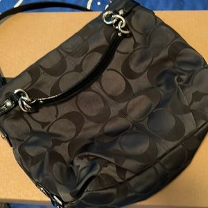 Black Coach Signature Shoulder Bag